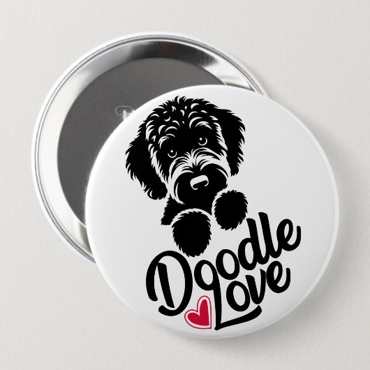 Doodle Dog Liebe Button (Vorne & Hinten)