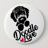 Doodle Dog Liebe Button (Vorderseite)