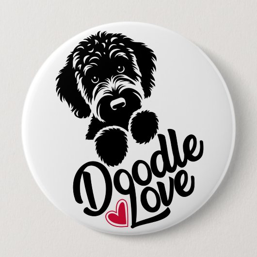 Doodle Dog Liebe Button (Vorderseite)