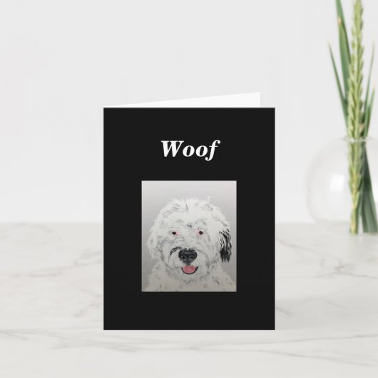 Doodle Dog Note Card Dankeskarte (Vorderseite)