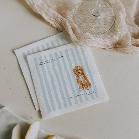 Doodle Dog | Personalisierte Tierillustration Hoch Serviette