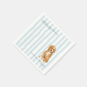 Doodle Dog | Personalized Pet Illustration Wedding Serviette (Ecke)