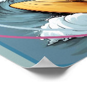 Doodle Dog Surfing Poster (Ecke)