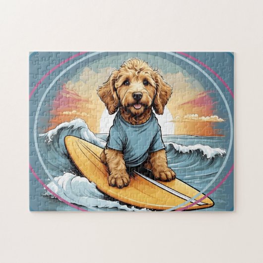 Doodle Dog Surfing Puzzle (Horizontal)