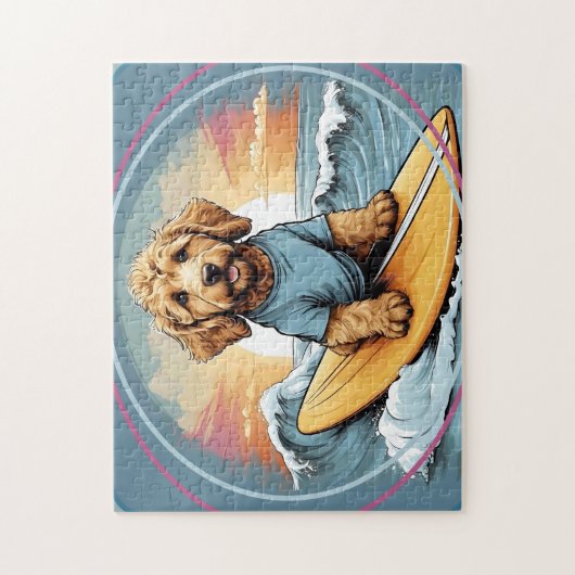 Doodle Dog Surfing Puzzle (Vertikal)