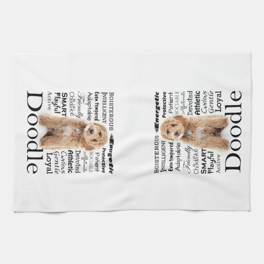 Doodle Dog Tracks Geschirrtuch (Horizontal)