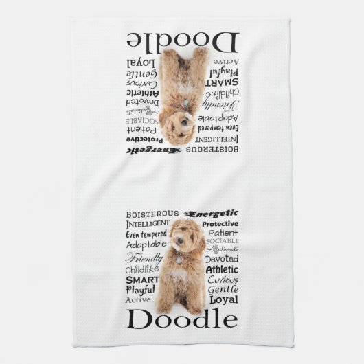 Doodle Dog Tracks Geschirrtuch (Vertikal)