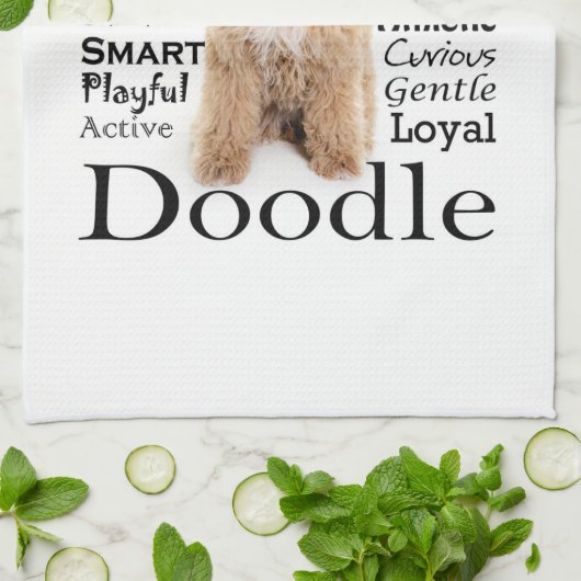 Doodle Dog Tracks Geschirrtuch (Gefaltet)