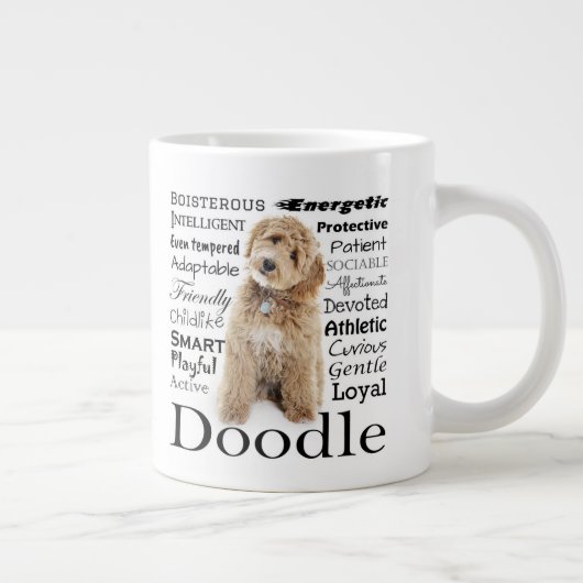 Doodle Dog Tracks Jumbo-Tasse (Rechts)