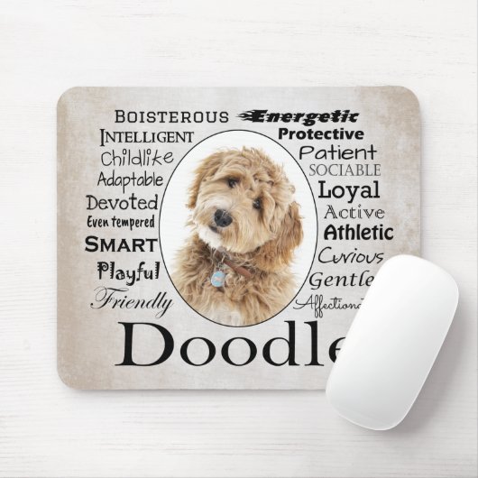 Doodle Dog Tracks Mousepad (Mit Mouse)