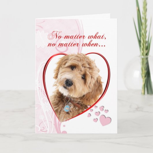 Doodle Dog Valentine Karte (Vorderseite)