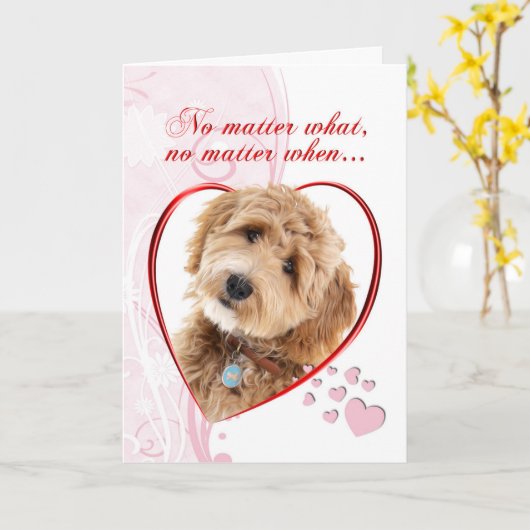 Doodle Dog Valentine Karte (Gelbe Blume)