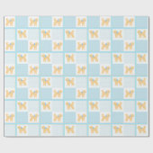 Doodle Dog Yellow Blue Baby Dusche Niedlich Spaß Geschenkpapier (Flach)