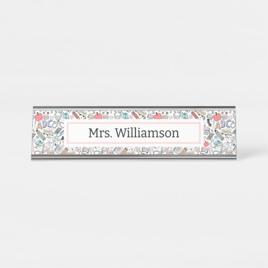 Doodle Doodle Icon Spaß Schreibtischnamensplakette (Vorderseite )