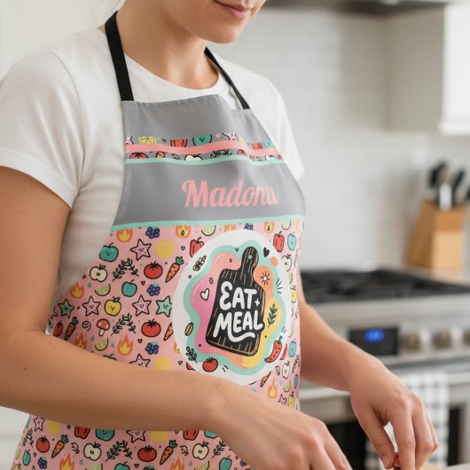 Doodle Eat Meal Kitchen Cutting Board Schürze