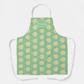 Doodle Edelweiss Blume Print Light Green Schürze (Vorderseite)