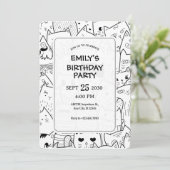 Doodle Einladung (Stehend Vorderseite)