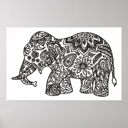 Doodle Elephant 2 Poster (Vorne)