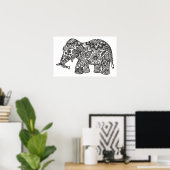 Doodle Elephant 2 Poster (Heimbüro)