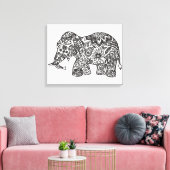 Doodle Elephant 6 Leinwanddruck (Insitu (Wohnzimmer))