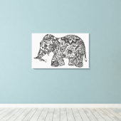 Doodle Elephant 6 Leinwanddruck (Insitu (Holzboden))