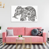 Doodle Elephant 6 Leinwanddruck (Insitu (Wohnzimmer))