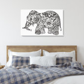 Doodle Elephant 6 Leinwanddruck (Insitu (Schlafzimmer))