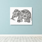 Doodle Elephant 6 Leinwanddruck (Insitu (Holzboden))
