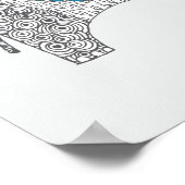 Doodle Elephant. Dekor im Kinderzimmer. Poster (Ecke)