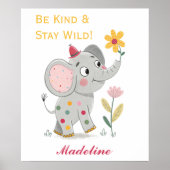 Doodle Elephant Kinderzimmer Playful Animal Poster (Vorne)