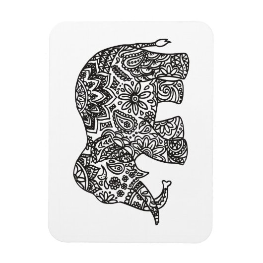 Doodle Elephant Magnet (Vertikal)