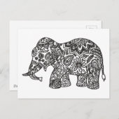 Doodle Elephant Postkarte (Vorne/Hinten)