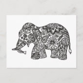 Doodle Elephant Postkarte (Vorderseite)