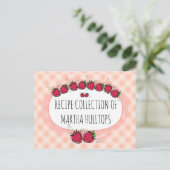 Doodle Erdbeeren personalisierte Rezeptkarte Postkarte (Stehend Vorderseite)