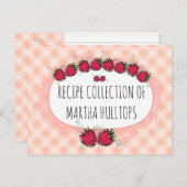 Doodle Erdbeeren personalisierte Rezeptkarte Postkarte (Vorne/Hinten)