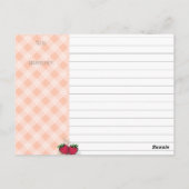 Doodle Erdbeeren personalisierte Rezeptkarte Postkarte (Rückseite)