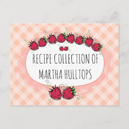 Doodle Erdbeeren personalisierte Rezeptkarte Postkarte