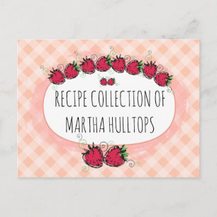 Doodle Erdbeeren personalisierte Rezeptkarte Postkarte