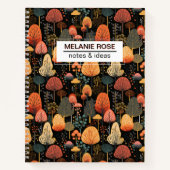 Doodle Fall Forest Pattern | Benutzerdefiniertes N Notizblock (Vorderseite)