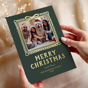 Doodle-Familien-Fotorahmen Weihnachten Folien Feiertagskarte