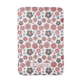 Doodle farbige Blumenmuster personalisierter Name Badematte (Vorderseite Vertikal)