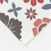 Doodle farbige Blumenmuster personalisierter Name Fleecedecke (Ecke)