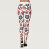 Doodle farbige Blumenmuster personalisierter Name Leggings (Rückseite)
