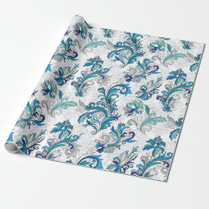 Doodle farbige pastellfarbene blühende Hand gezeic Geschenkpapier