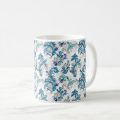Doodle farbige pastellfarbene blühende Hand gezeic Kaffeetasse (VorderseiteRechts)