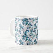 Doodle farbige pastellfarbene blühende Hand gezeic Kaffeetasse (Vorderseite Links)