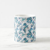 Doodle farbige pastellfarbene blühende Hand gezeic Kaffeetasse (Mittel)