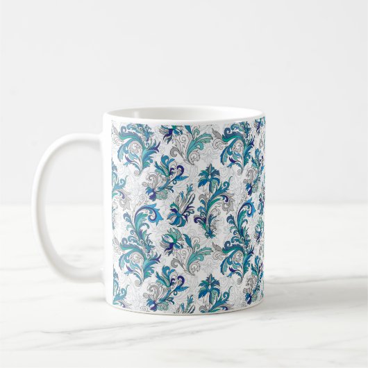 Doodle farbige pastellfarbene blühende Hand gezeic Kaffeetasse (Links)