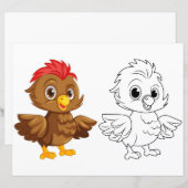 Doodle-Färbungsseite des Cartoon auswählen (Vorne/Hinten)