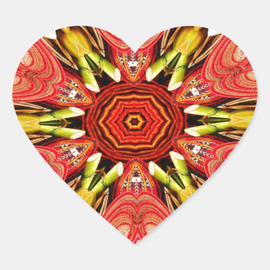 Doodle floral Art Print Herz-Aufkleber (Vorderseite)